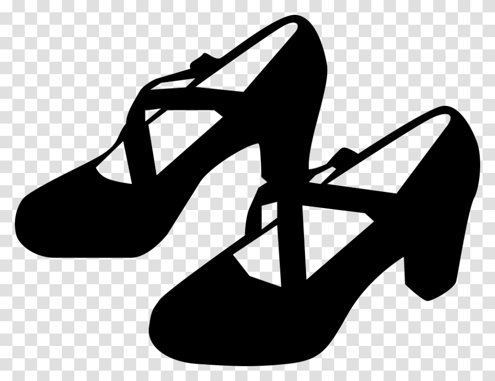 Flamenco Shoe Ballet Shoe Dance Ladies Shoes Clipart Black And White, Apparel, Footwear, High Heel Transparent Png