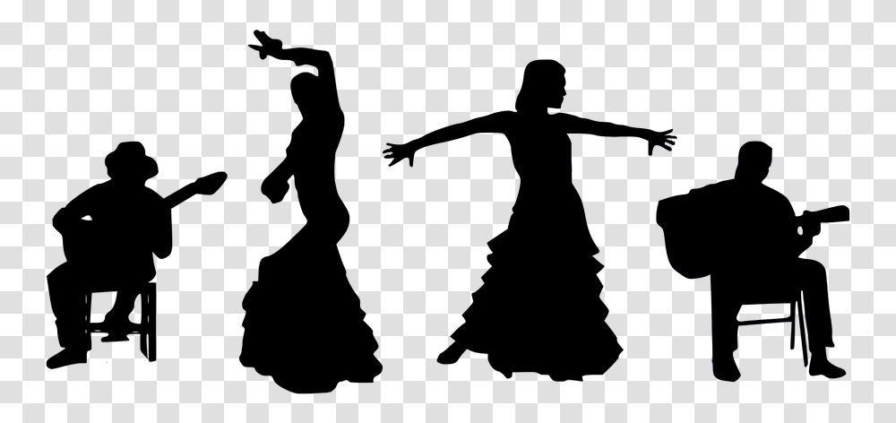 Flamenco Spanish Dance Women Men Guitars Spanish Dance, Person, Dance Pose, Leisure Activities, Performer Transparent Png
