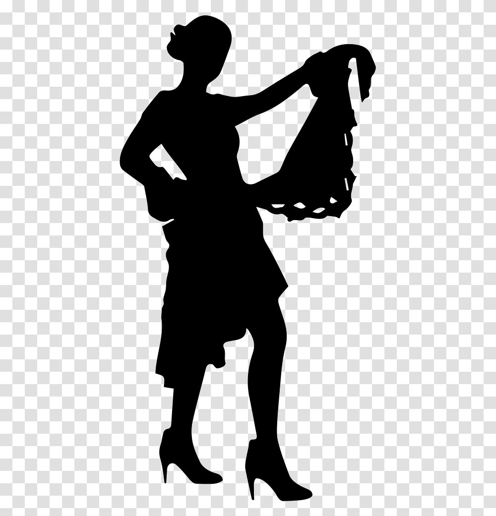 Flamenco Woman Dancer Silhouette Icon Free Download, Person, Human, Hand, Stencil Transparent Png