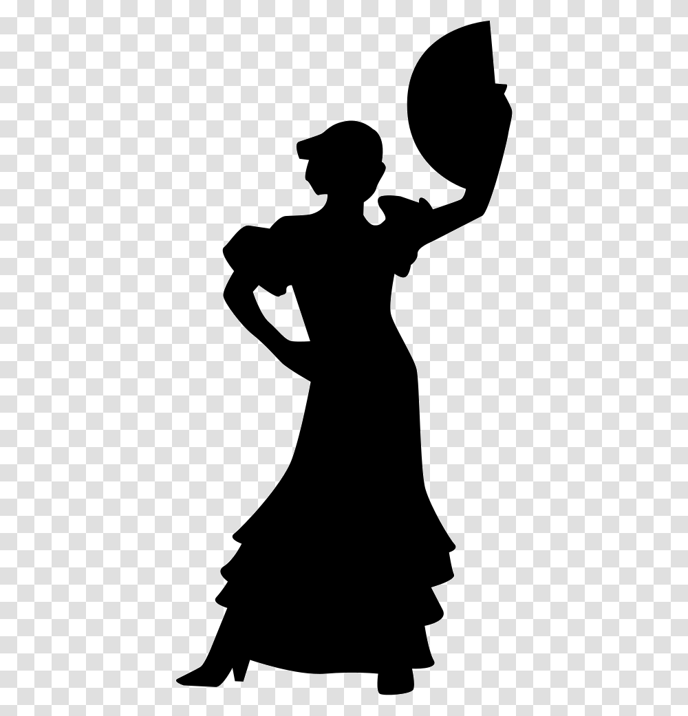 Flamenco Woman Female Silhouette Dancing Icon Free, Dance Pose, Leisure Activities, Performer, Person Transparent Png