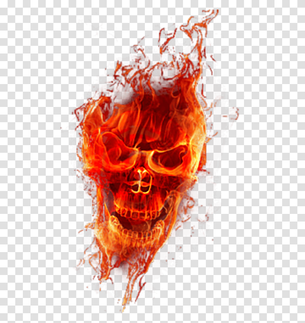 Flames Clipart Skull Flames Skull Free Skull On Fire, Bonfire, Light Transparent Png