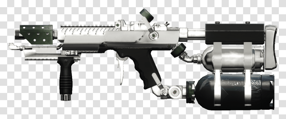 Flamethrower Chromed Combustion Assault Rifle, Gun, Weapon, Weaponry, Shotgun Transparent Png