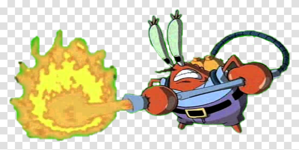 Flamethrower Fire Mr Krabs Mr Krabs Flame Thrower, Dynamite, Bomb, Weapon, Weaponry Transparent Png