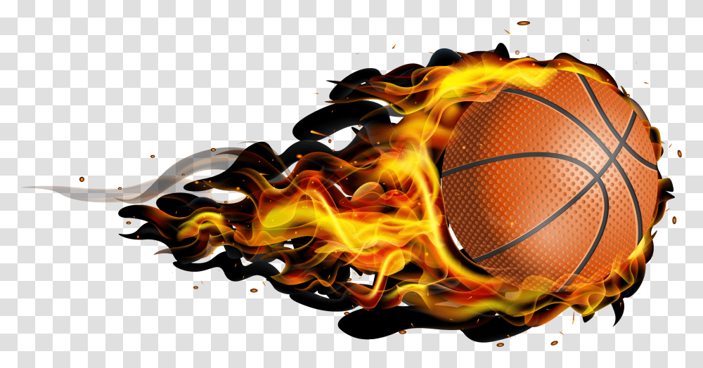 Flaming Basketball Basketball Fire Ball Logo, Lobster, Seafood, Sea Life, Animal Transparent Png