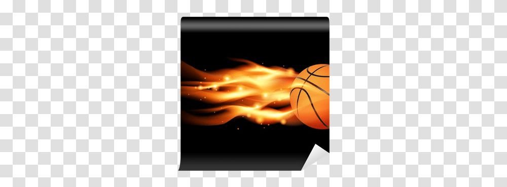 Flaming Basketball Wall Mural Pixers Flaming Basketball, Fire, Team Sport, Sports, Flame Transparent Png