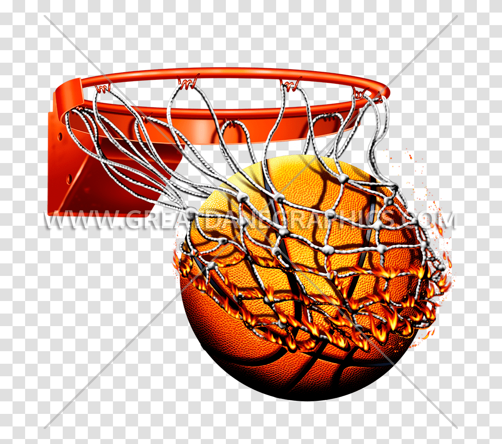 Flaming Basketball With Net Production Ready Artwork Basketball In Net, Sport, Sports, Team Sport, Hoop Transparent Png