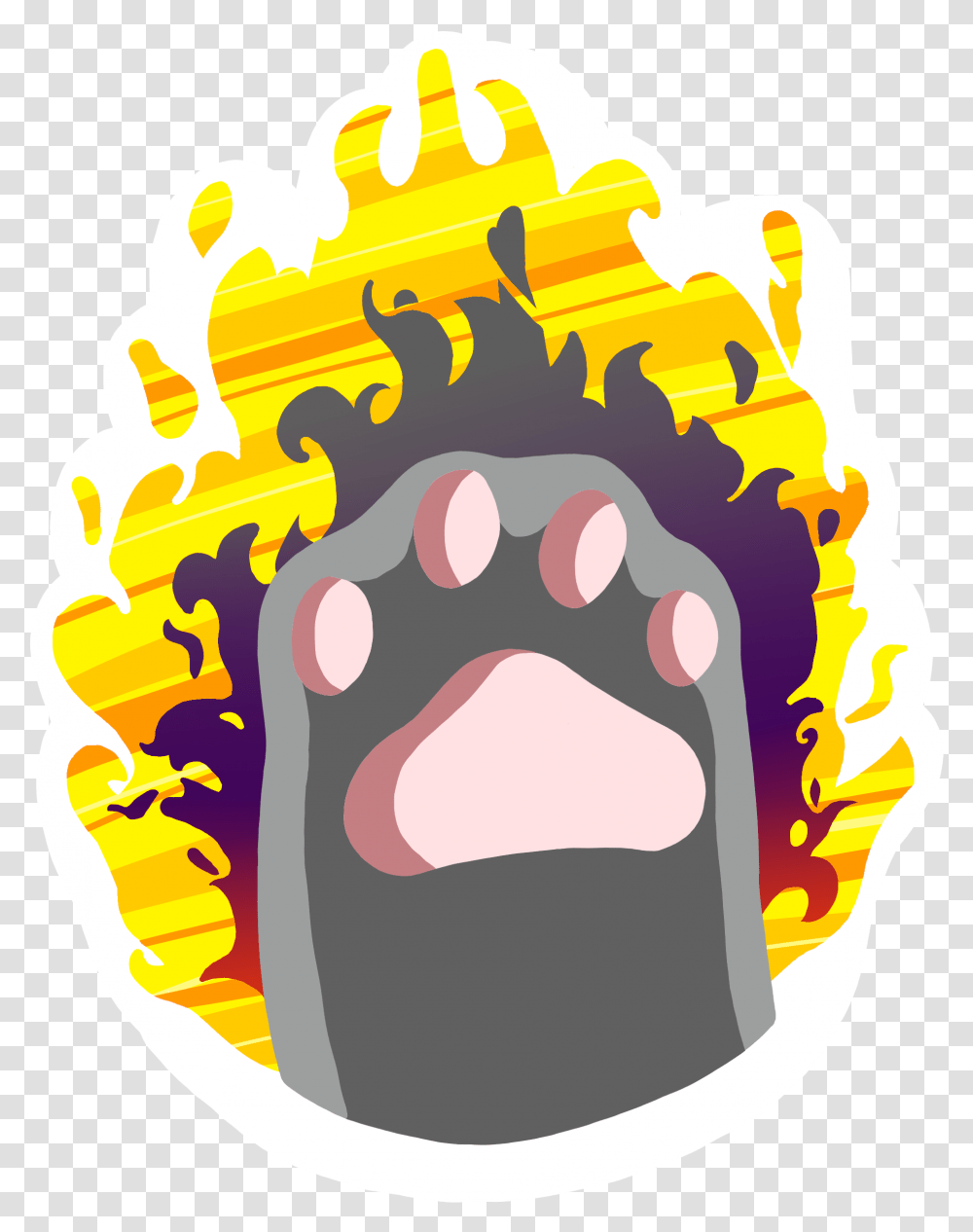 Flaming Cat Paw By Skamstudio Illustration, Jaw, Teeth, Mouth, Lip Transparent Png
