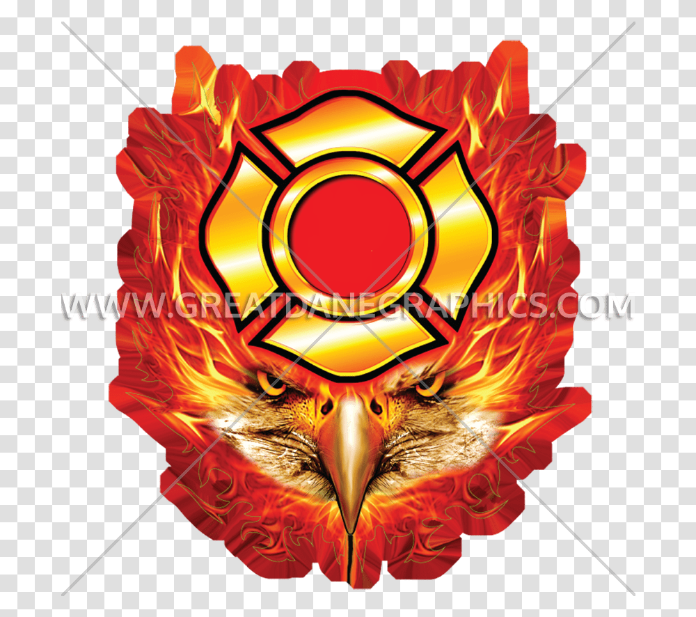 Flaming Eagle Head Eagle Logo Circle Fire, Graphics, Art, Helmet, Clothing Transparent Png