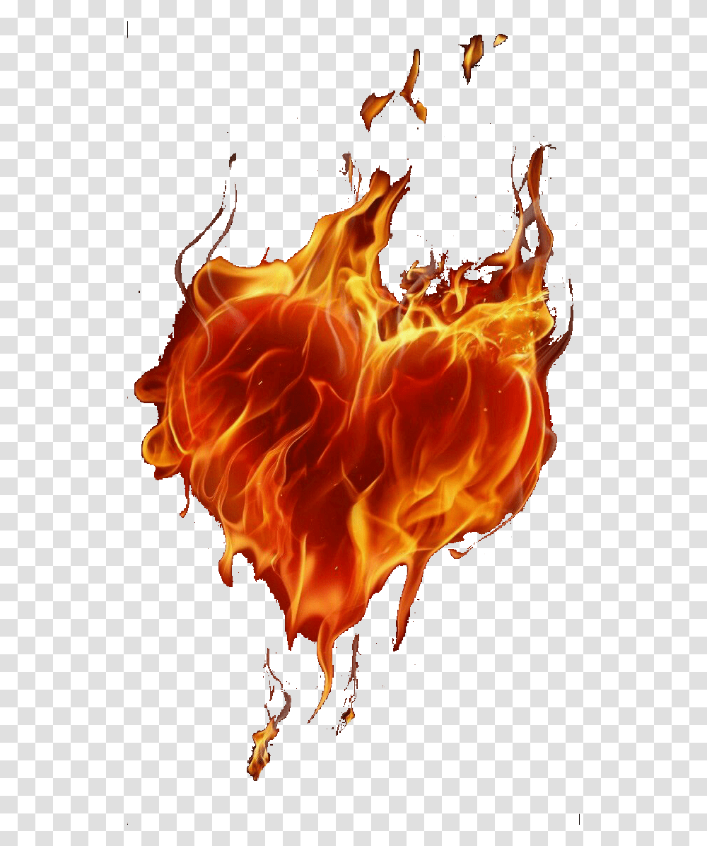 Flaming Heart Heart On Fire Art, Flame, Bonfire Transparent Png