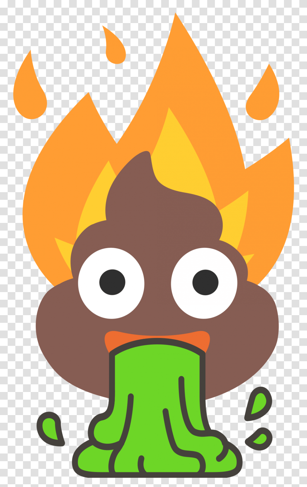 Flaming Poop Vomit Emoji, Fire, Flame, Poster, Advertisement Transparent Png