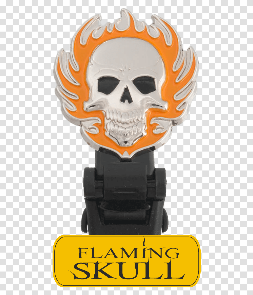 Flaming Skull Clip Orange, Pirate, Toy, Buckle, PEZ Dispenser Transparent Png
