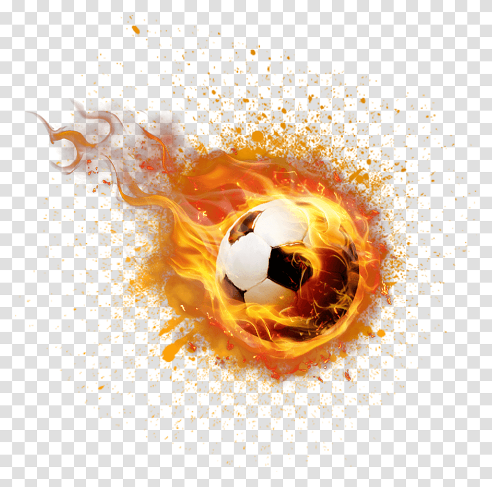 Flaming Soccer Ball, Ornament, Pattern, Fractal, Bonfire Transparent Png