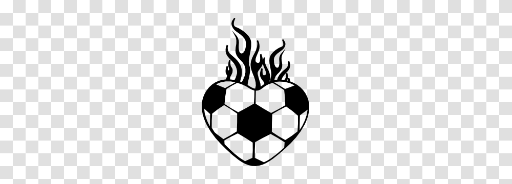 Flaming Soccer Heart Sticker, Soccer Ball, Team Sport, Stencil, Grenade Transparent Png