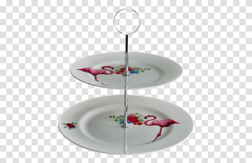 Flamingo 2 Tier Cake Stand Download Cake Stand, Porcelain, Pottery, Saucer Transparent Png