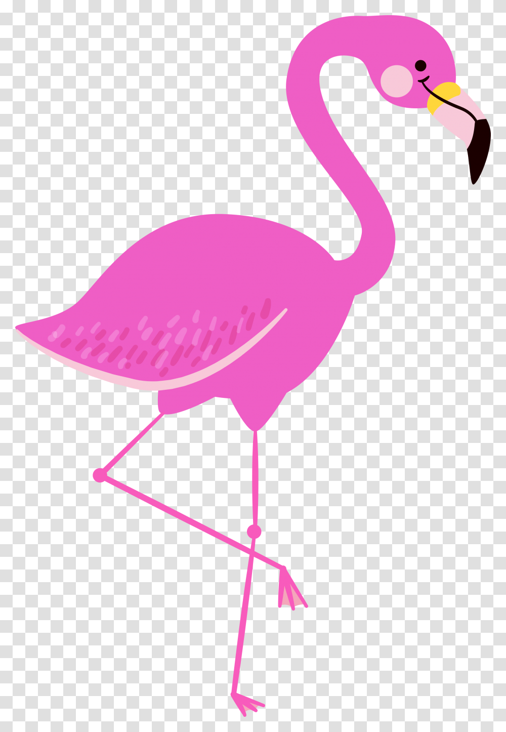 Flamingo Clipart Cool Cute Borders Vectors Animated Black, Bird, Animal Transparent Png
