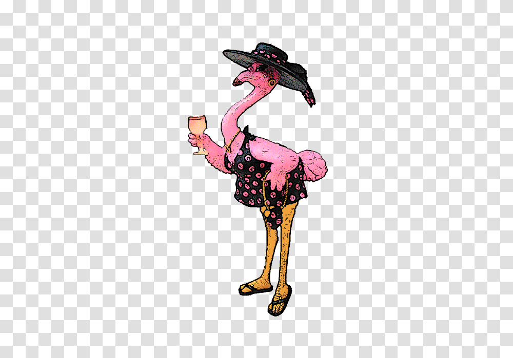 Flamingo Dress Hat Glass Sandals Da Pink Flamingos, Person, Performer, Leisure Activities, Dance Transparent Png