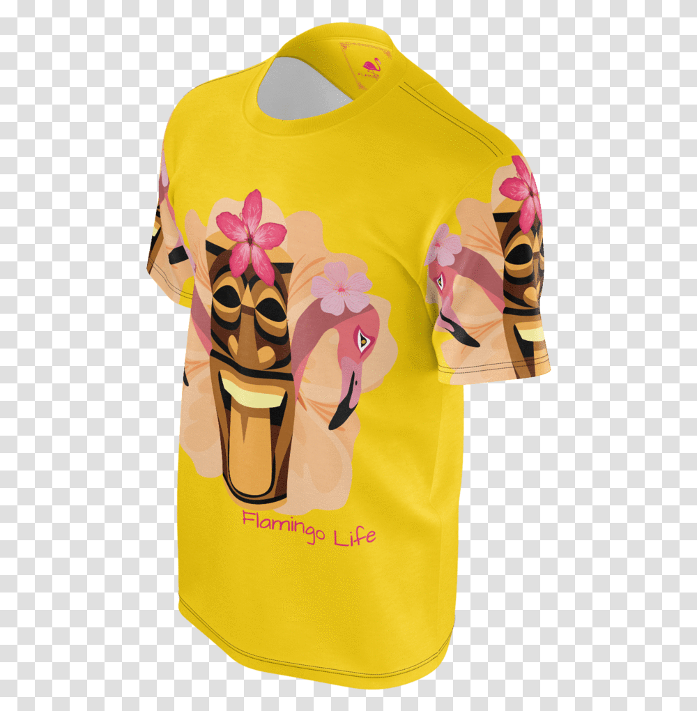 Flamingo Life Mens Tiki Head Printed Sleeve Tee Sweatshirt, Apparel, Architecture, Building Transparent Png