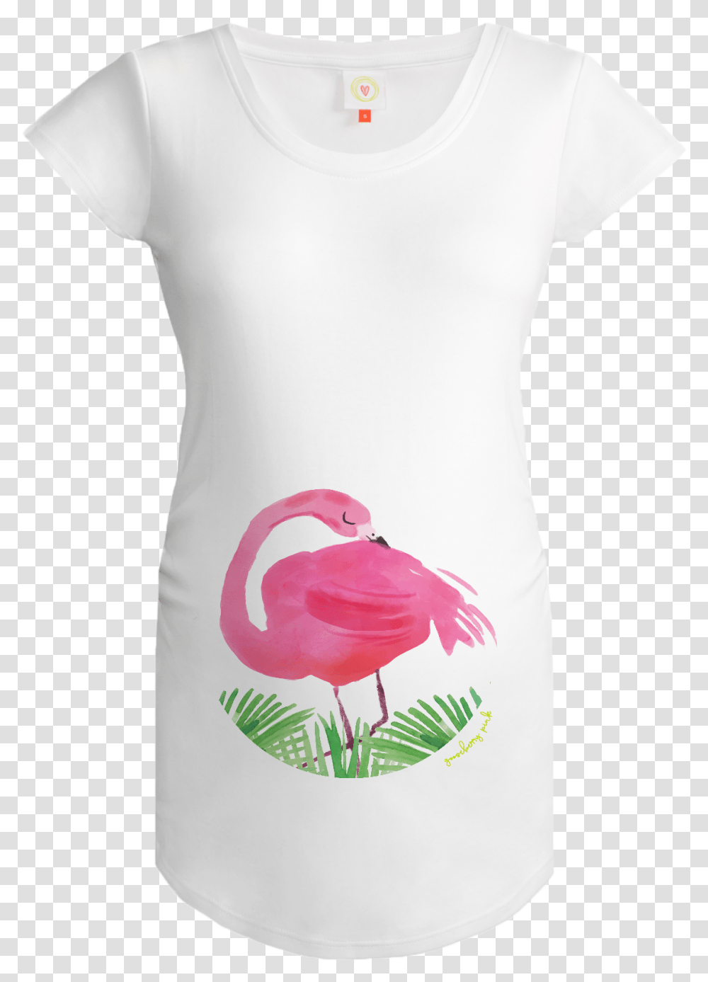 Flamingo Maternity Top In White Swan, Clothing, Apparel, Bird, Animal Transparent Png