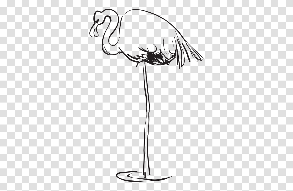 Flamingo Outline Art Clip Art, Animal, Bird, Lamp, Stork Transparent Png