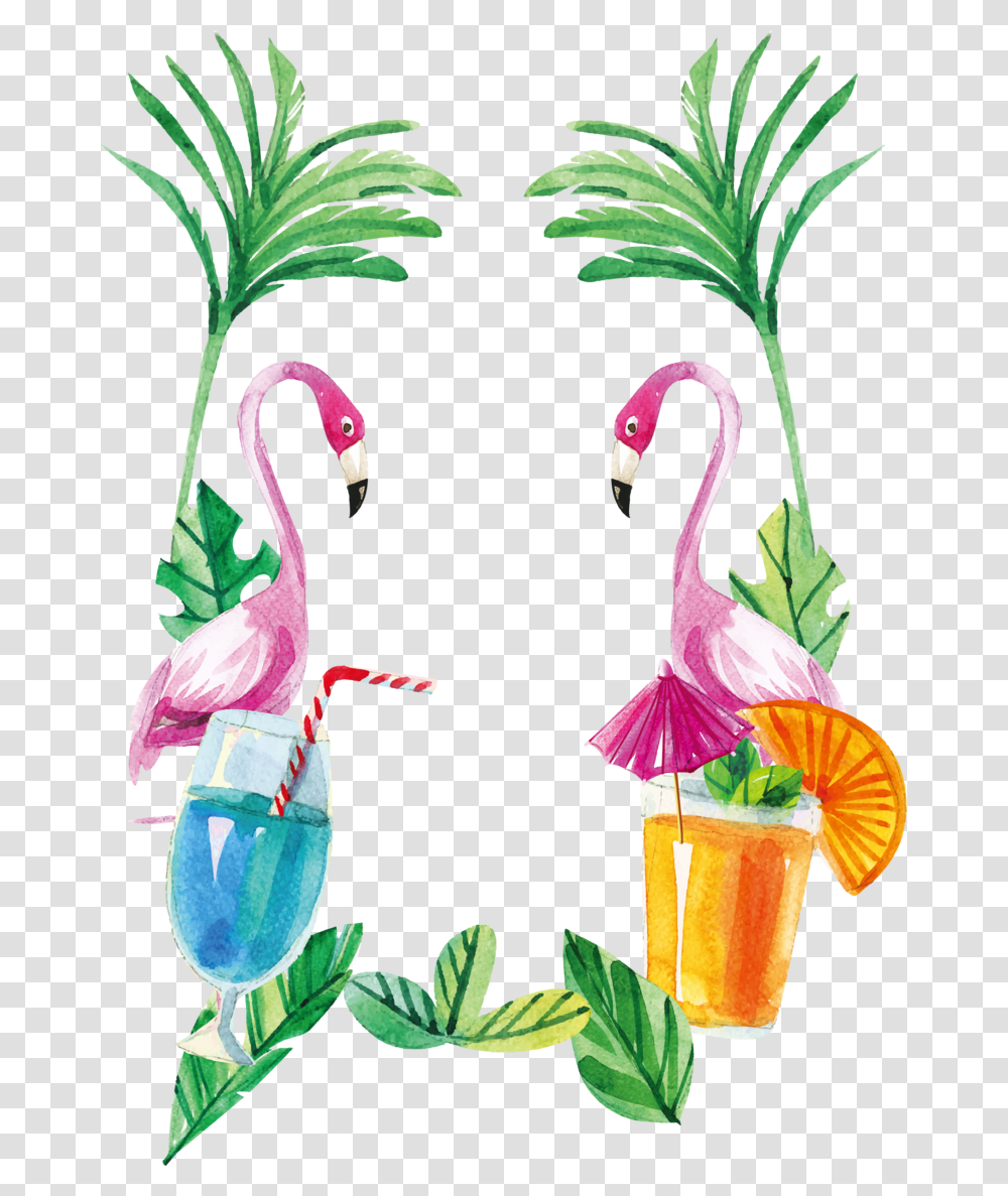 Flamingo Painted Hand Watercolor Euclidean Vector Flamingos Summer Flamingo Clipart, Plant, Flower, Animal, Bird Transparent Png
