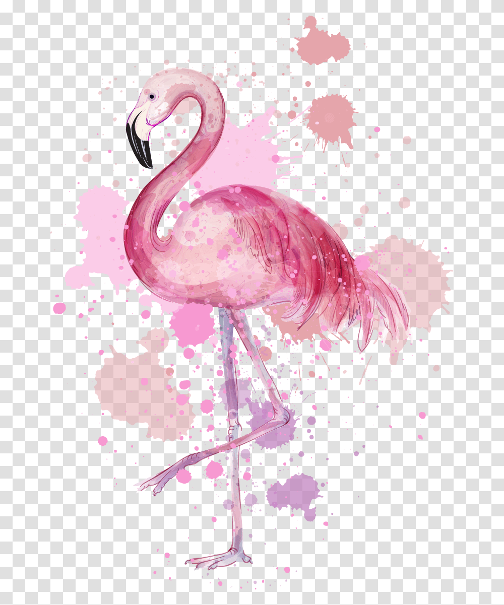Flamingo Painting Wall Art Sticker Flamingo Paint Pink, Bird, Animal Transparent Png