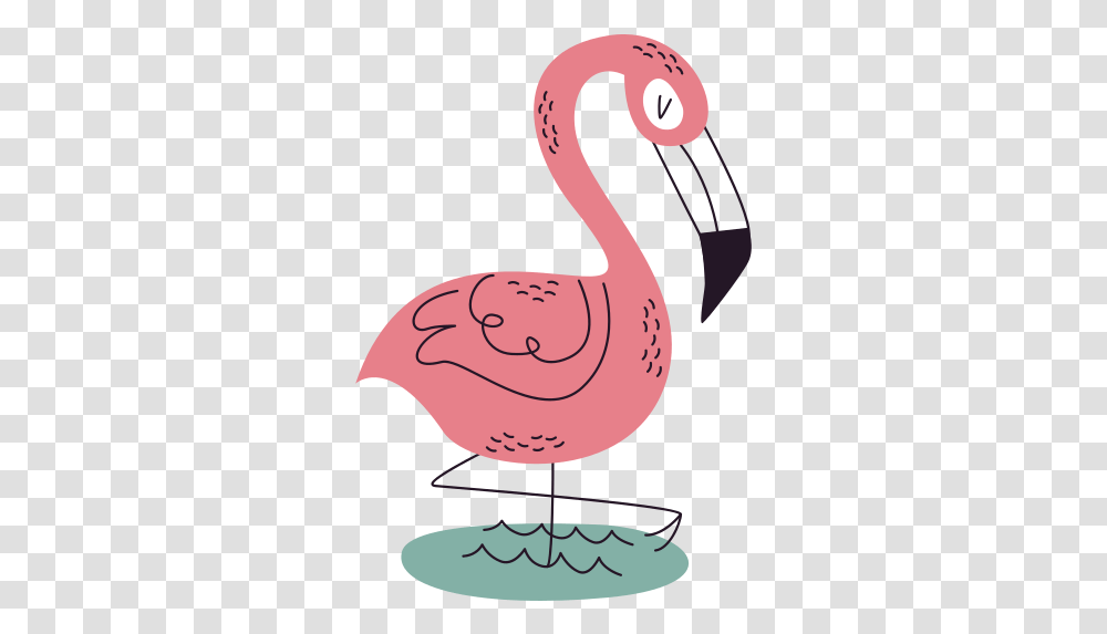 Flamingo Stickers Free Animals Stickers Girly, Bird, Beak Transparent Png