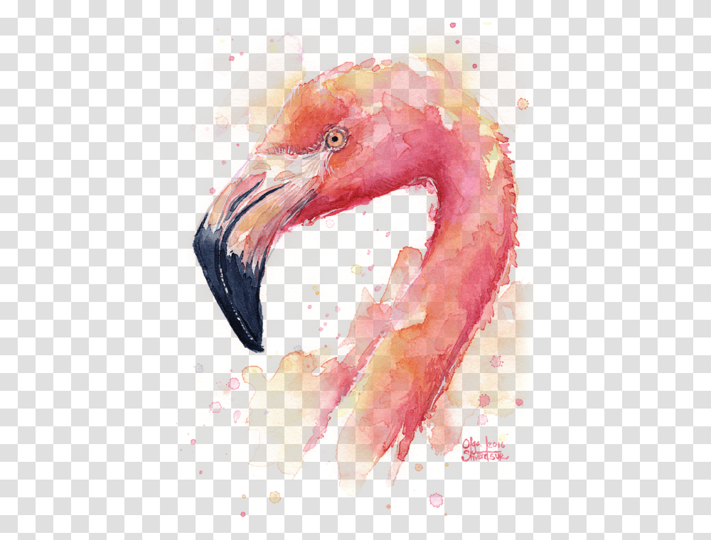 Flamingo Watercolor, Beak, Bird, Animal, Modern Art Transparent Png