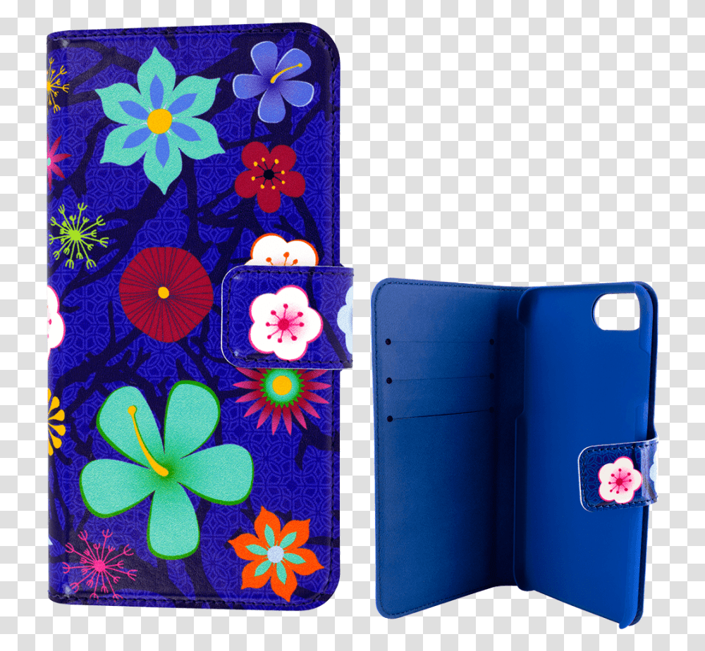 Flap Coverwallet Case For Iphone 6 Plus 7 Iwallet Blue Flower Floral Design, Purse, Handbag, Accessories, Accessory Transparent Png