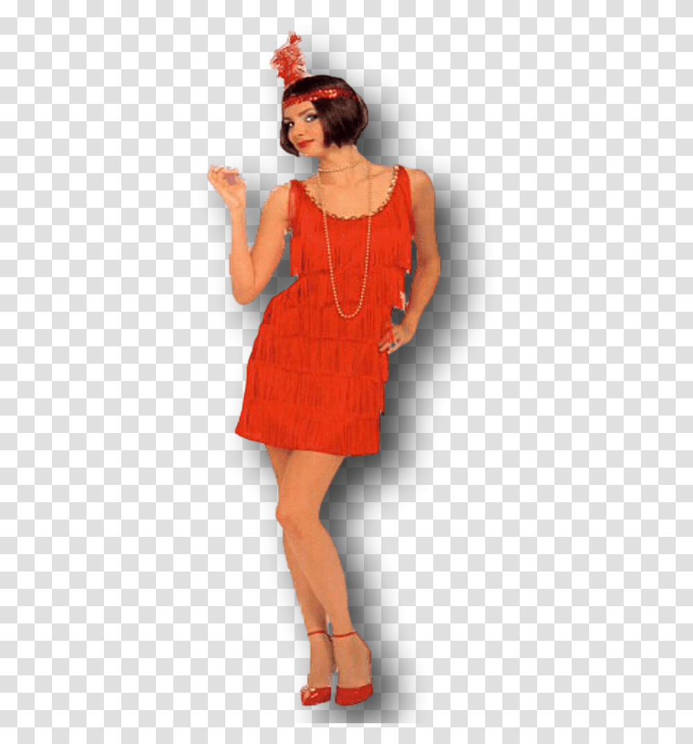 Flapper Costume Red Flapper Dress, Apparel, Person, Human Transparent Png