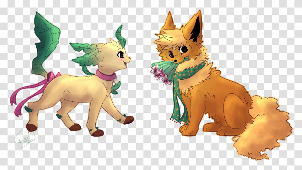 Flareon X Leafeon Cute Leafeon And Flareon, Mammal, Animal, Pet, Canine Transparent Png