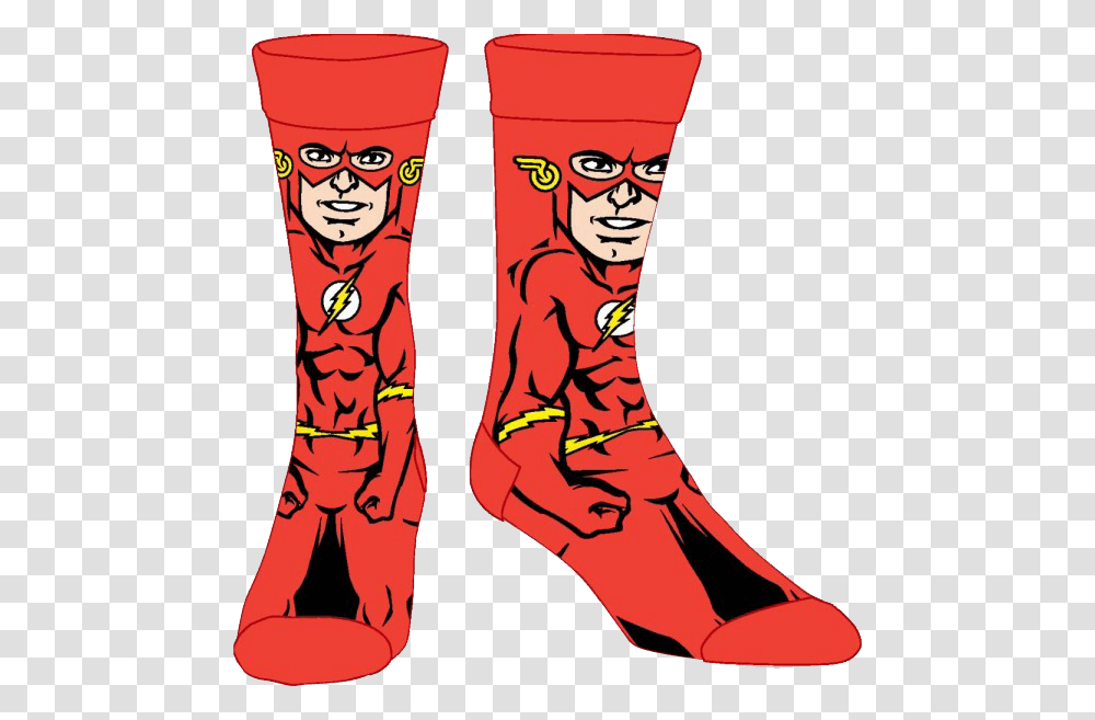 Flash 360 Crew Socks Dc Comics Flash Men's 360 Crew Socks, Apparel, Footwear, Boot Transparent Png