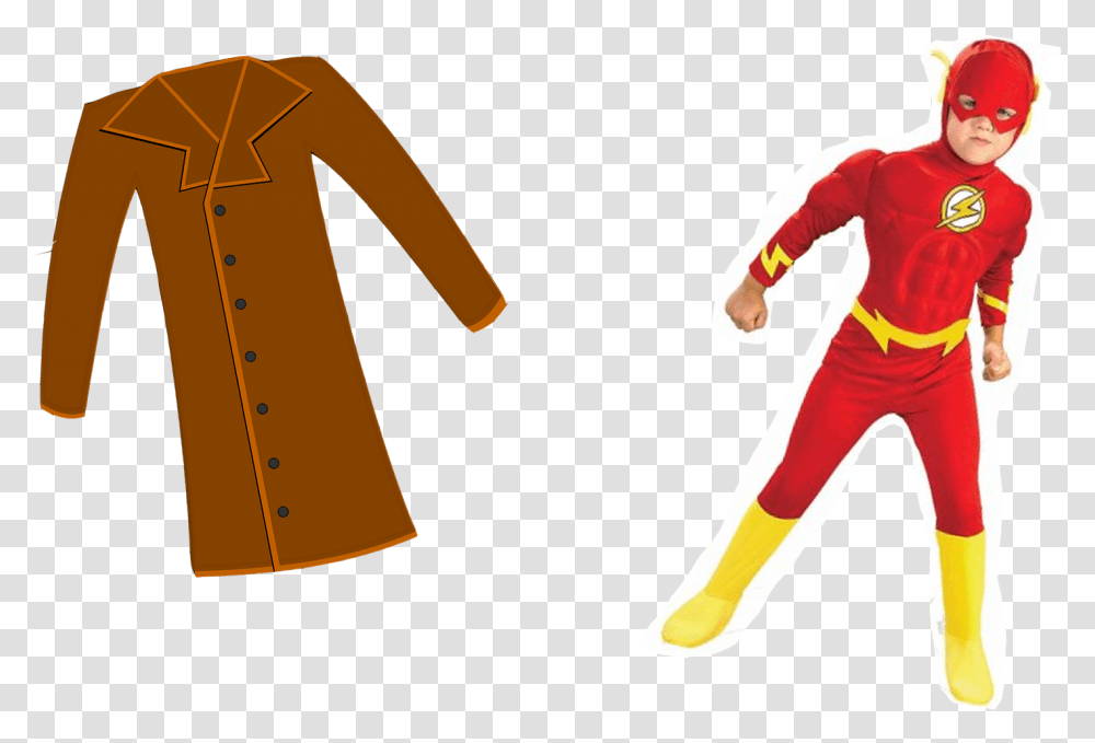 Flash Costume, Apparel, Coat, Person Transparent Png
