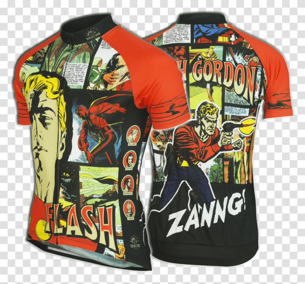 Flash Gordon Cycling Jersey Comic Bike Jersey, Apparel, Shirt, Person Transparent Png