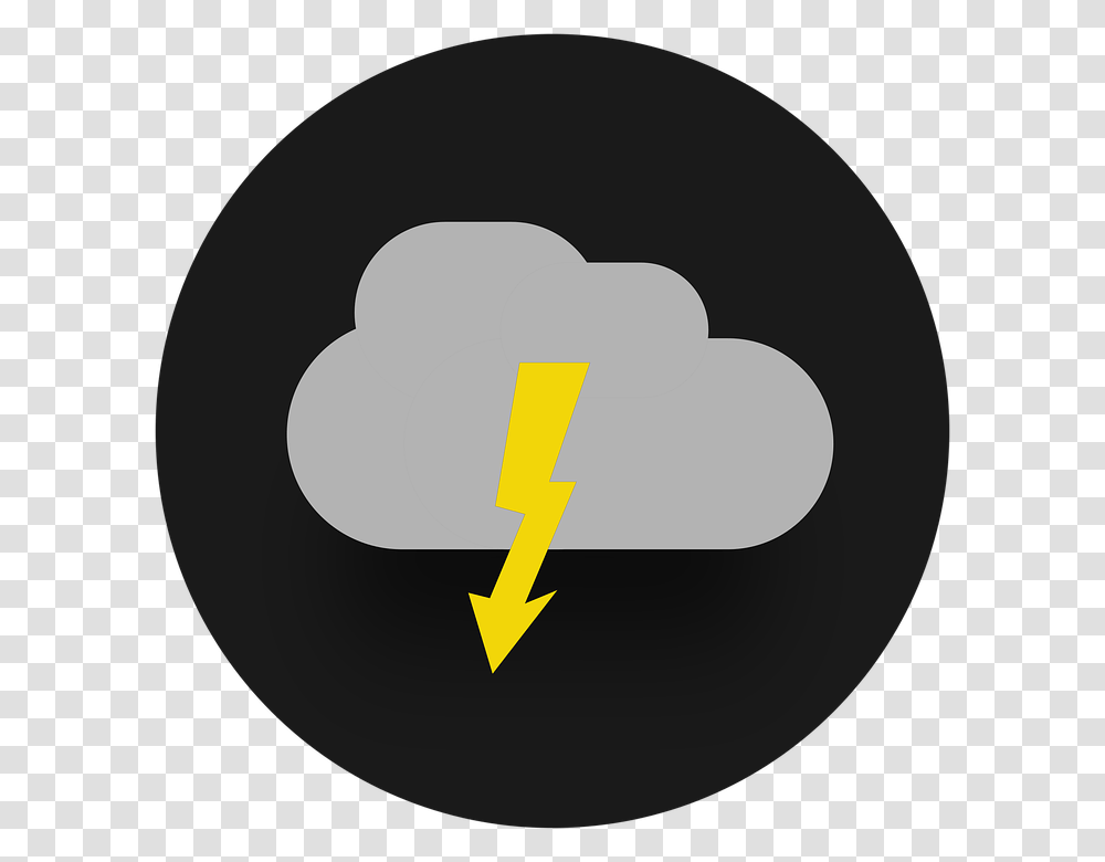 Flash Icon Cloud Storm Thunderstorm Weather Unwetter Icon, Label, Hand Transparent Png