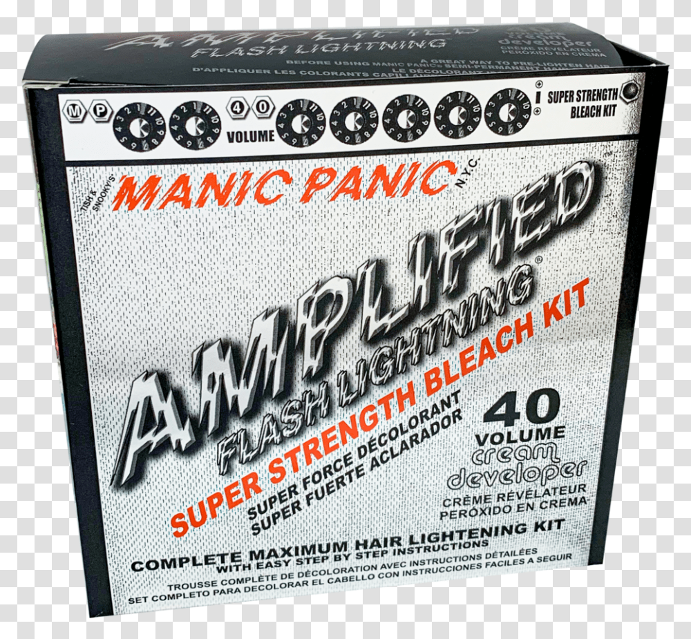 Flash Lightning Bleach Kit 40 Volume Cream Developer Manic Panic Bleach Kit, Poster, Advertisement, Text, Label Transparent Png