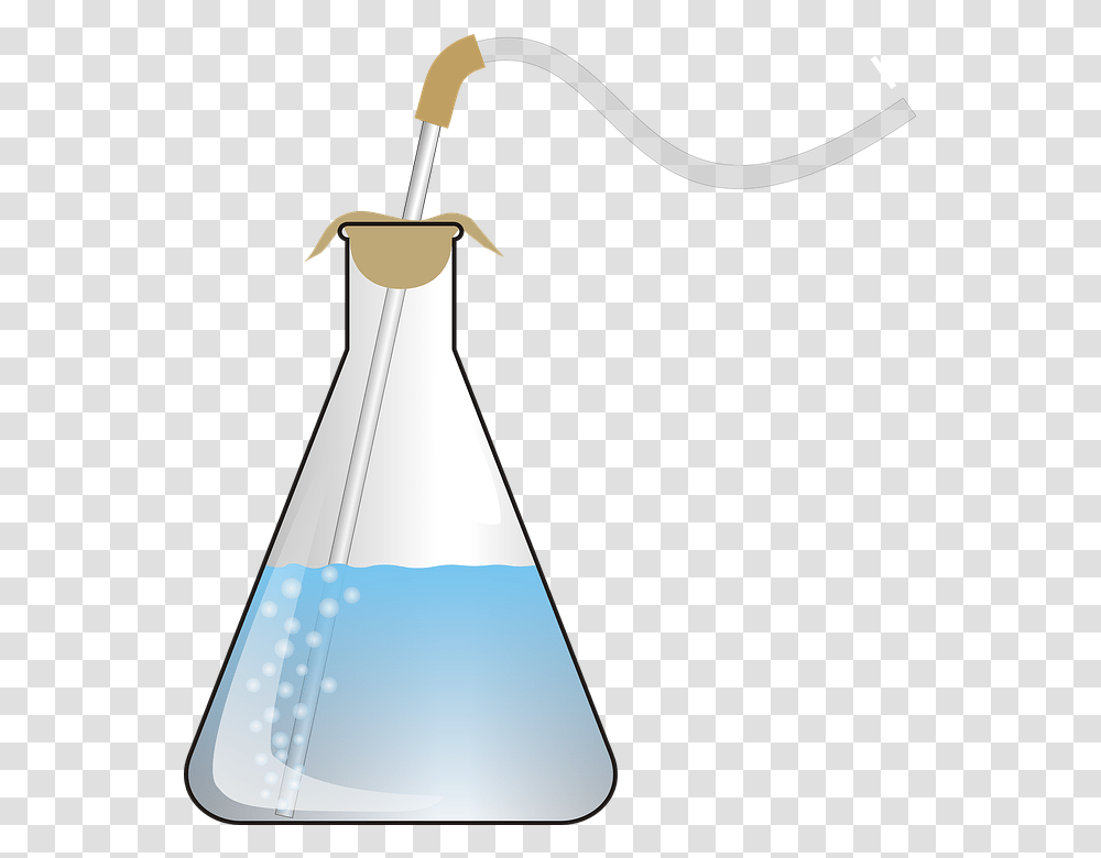 Flask Test Laboratory Experiment Chemistry Erlenmeyer Flask With Tube, Lamp, Cone Transparent Png