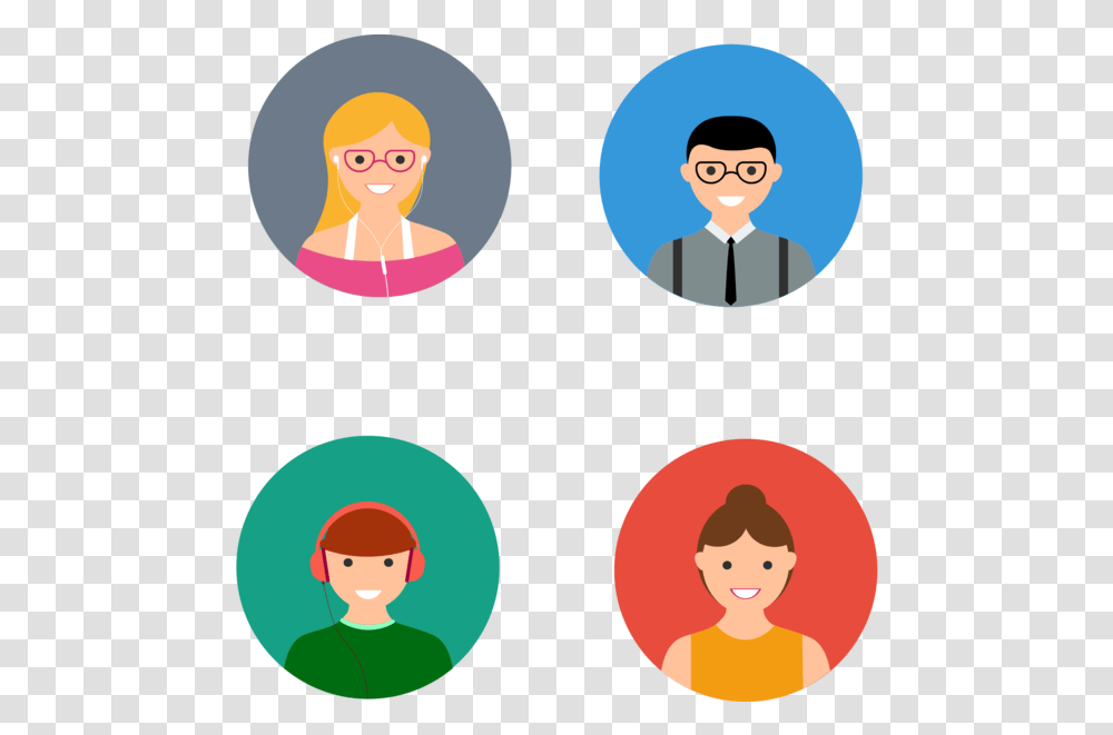 Flat Avatar Icons Ui Web Icon Branding Vector Illustration, Person, Face, Crowd, Female Transparent Png