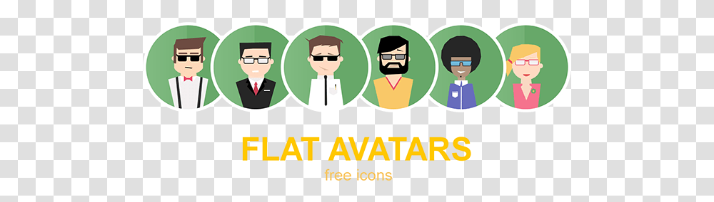 Flat Avatars Icons Cartoon, Label, Text, Word, Crowd Transparent Png