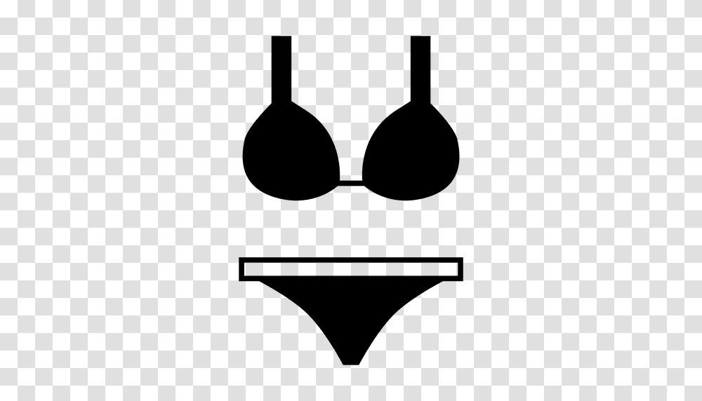 Flat Black Bikini Underwear, Lingerie, Bra, Stencil Transparent Png
