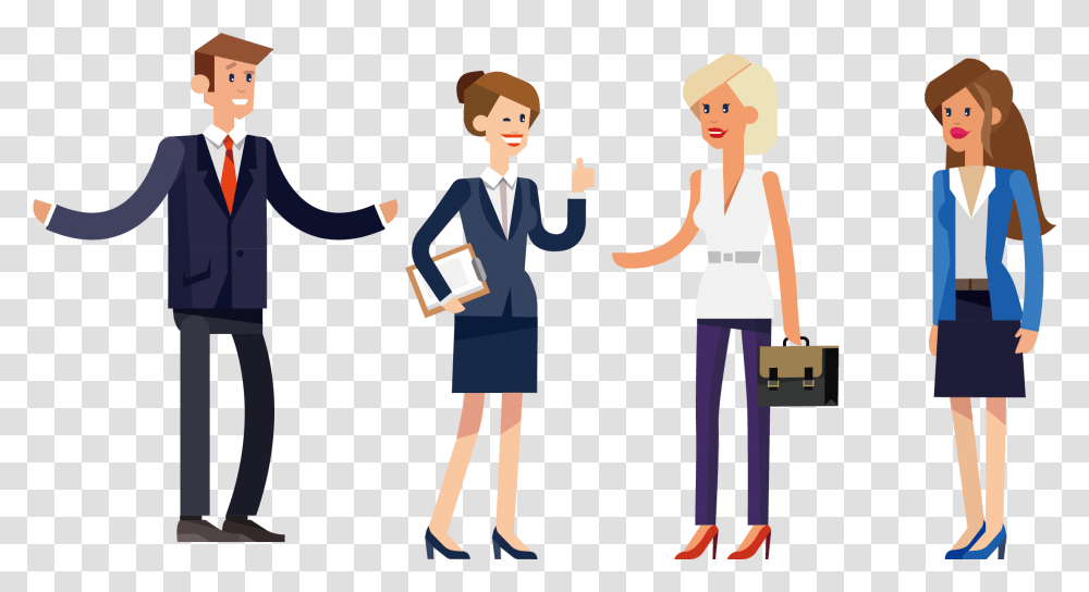 Flat Business People Download Business People Flat, Person, Text, Label, Carton Transparent Png