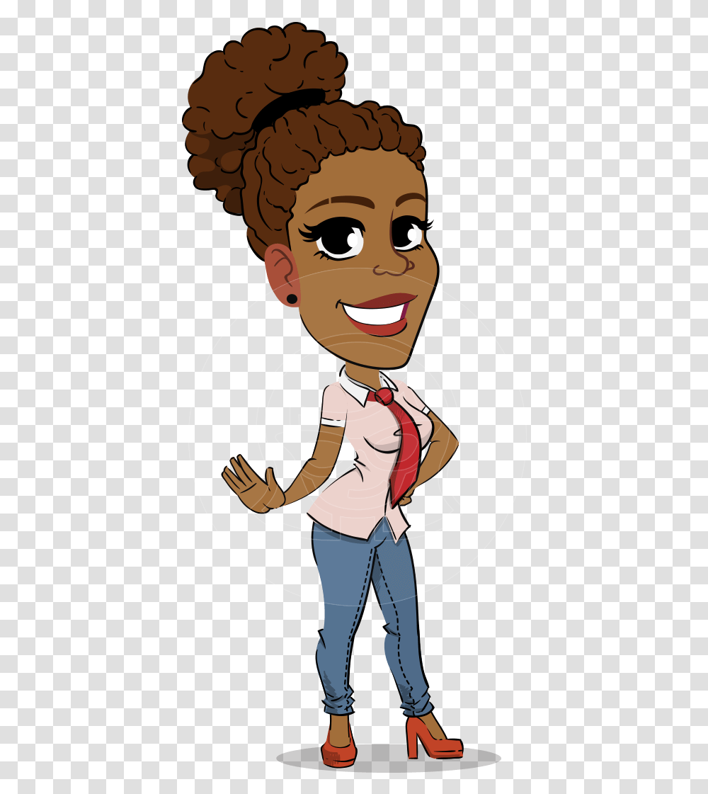 Flat Cartoon African American Girl African American Girl Animated Characters, Person, Human, Face, Outdoors Transparent Png