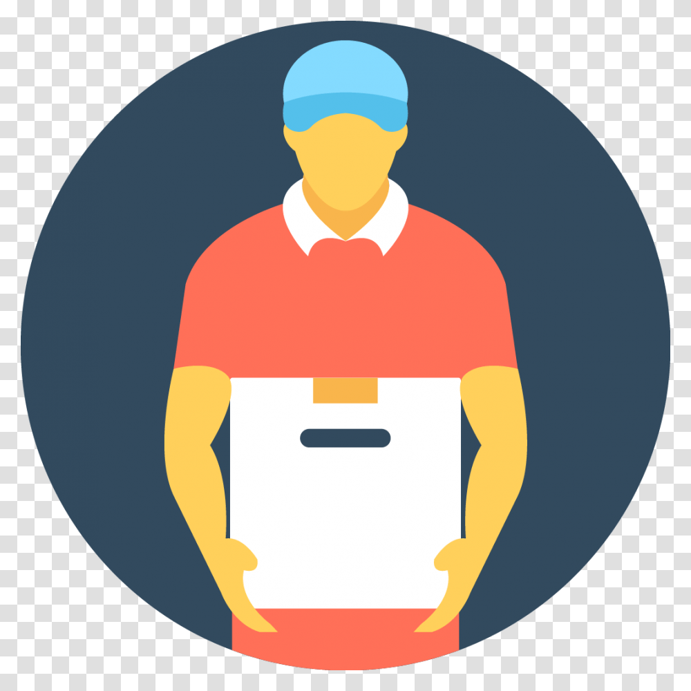 Flat Delivery Icon Clipart Delivery Service Icon, Person, Human, Doctor, Helmet Transparent Png