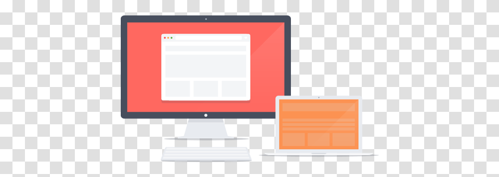 Flat Design Web Banner, Computer, Electronics, Pc, Desktop Transparent Png
