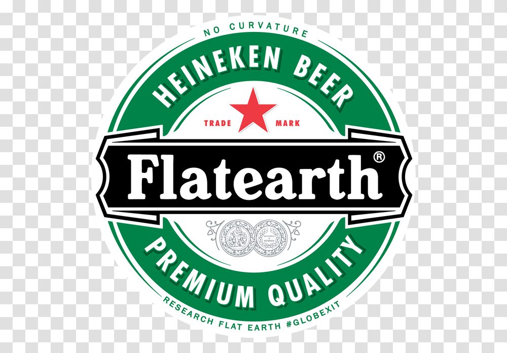 Flat Earth Rotulo Da Cerveja Heineken, Label, Sticker, Logo Transparent Png