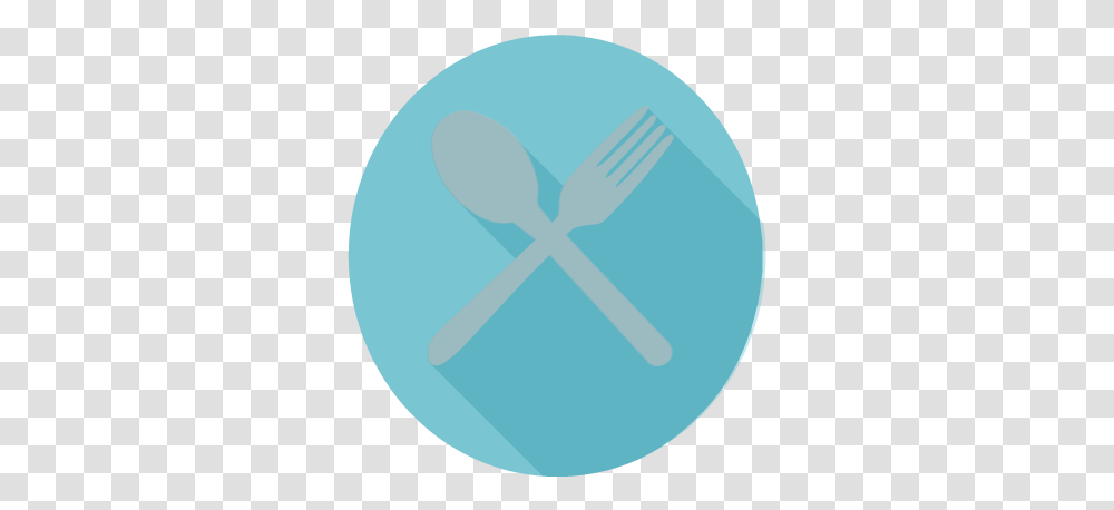 Flat Icon Design Blue Only Circle, Cutlery, Fork, Spoon, Balloon Transparent Png
