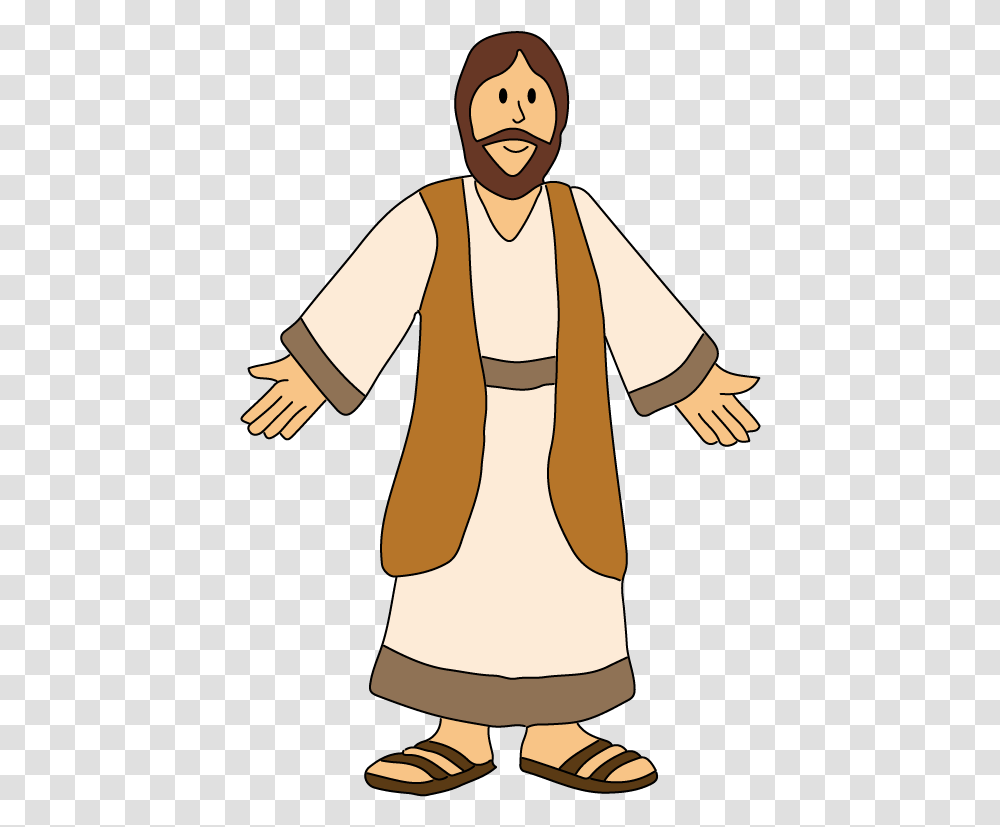 Flat Jesus Colored Jesus Colored Clip Art, Robe, Fashion, Person Transparent Png