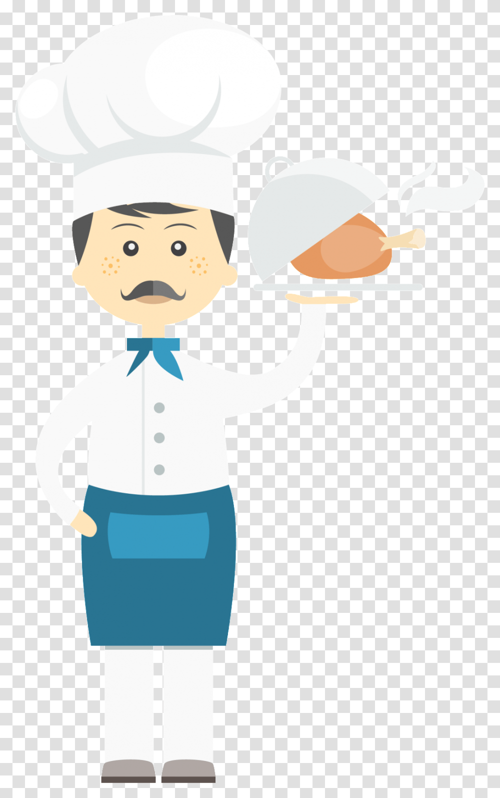 Flat Male Chef Cartoon Background Vector Cartoon Transparent Png