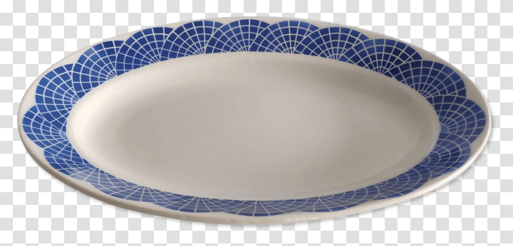 Flat Oval Vintage Years Blue Geometric Pattern 70 Wolves Ceramic, Dish, Meal, Food, Platter Transparent Png