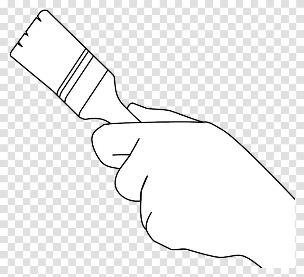 Flat Paintbrush In Hand Line Hand Svg, Blade, Weapon, Weaponry, Tool Transparent Png
