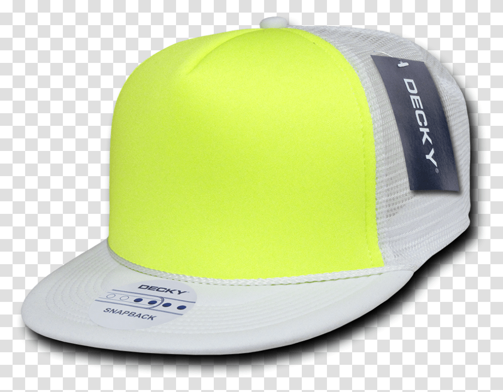 Flat Peak Neon Trucker Baseball Cap, Apparel, Hat, Swimwear Transparent Png
